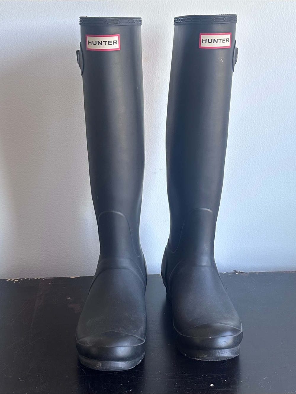 Hunter Original Tall Rain Boots Black Women US 8 EU 39 Waterproof Rubber Boots
